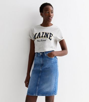 Mid length denim shop skirts for ladies