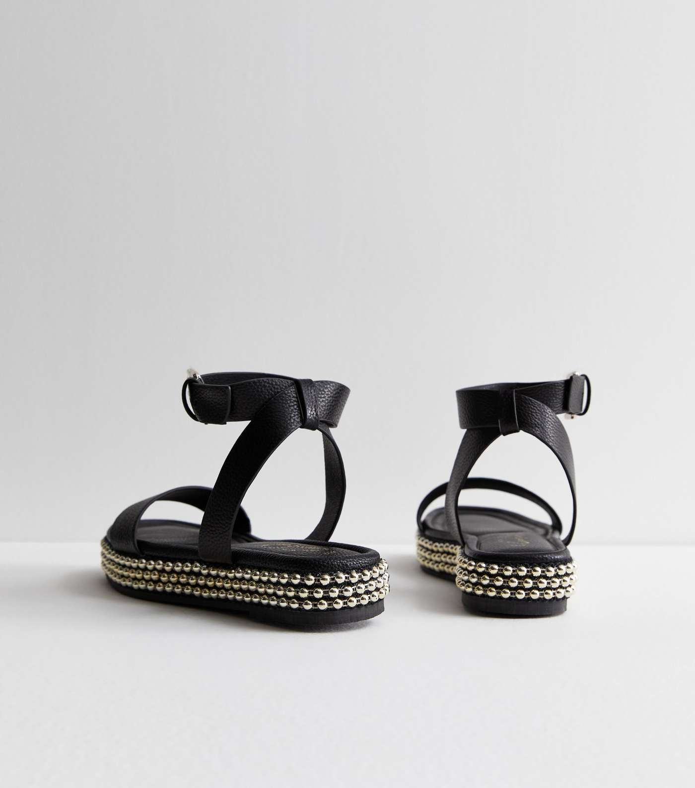 Black Studded 2 Part Flatform Sandals Image 5