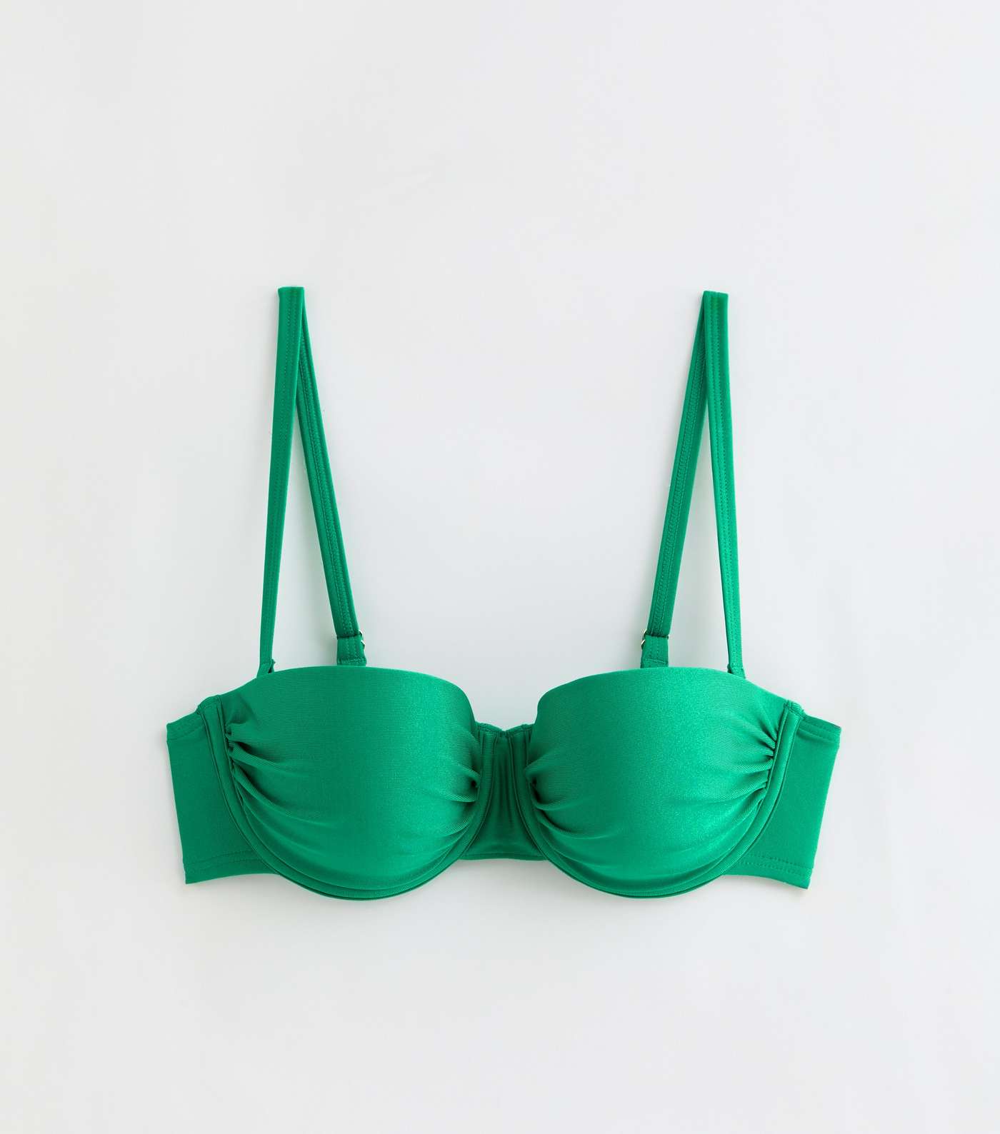 Green Ruched Balconette Bikini Top Image 5