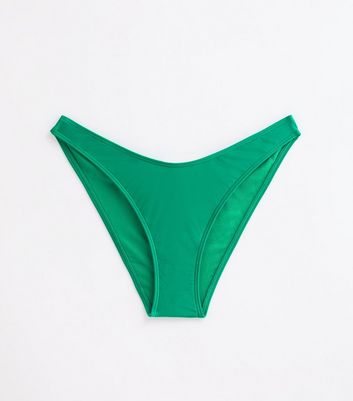 Green V Front Bikini Bottoms New Look