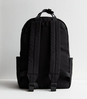 Black polyester backpack best sale