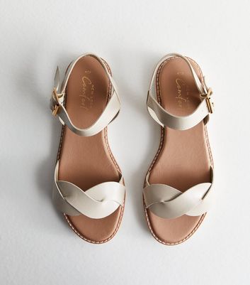 White flat best sale sandals new look