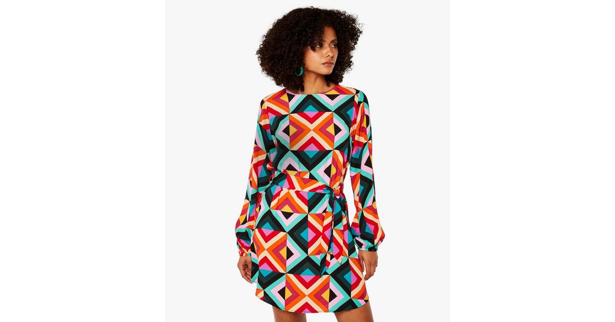 GEOMETRIC PRINT DRESS - Multicoloured