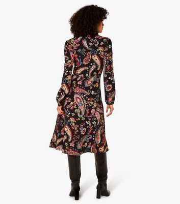 Apricot Blue Paisley Long Sleeve Midi Dress | New Look