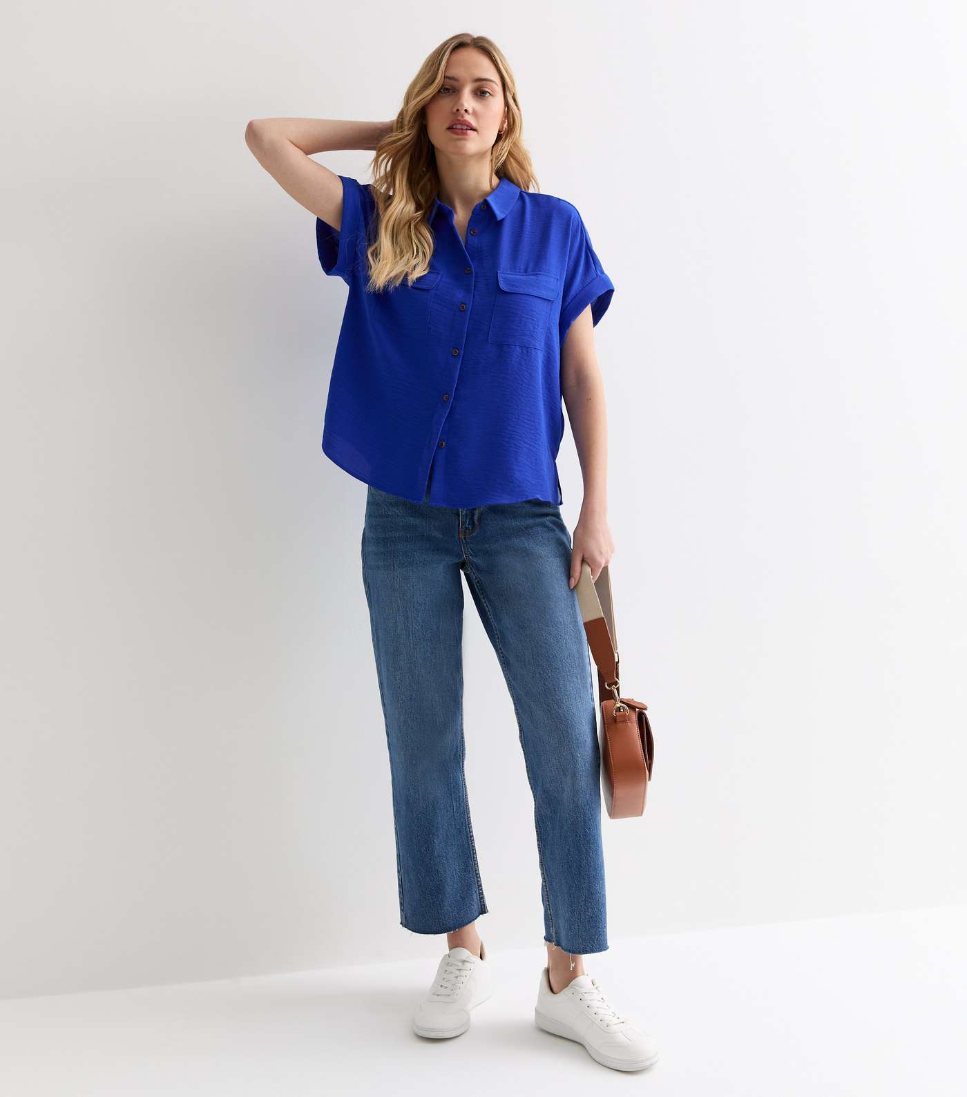 Bright Blue Short Sleeve Shirt Image 3