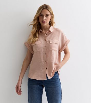 New Look Oversized Denim Shirt In Light Pink | ModeSens