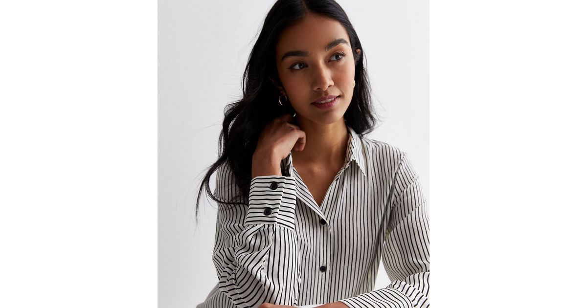 White Stripe LE Symmetrical Pullover Top main image 0