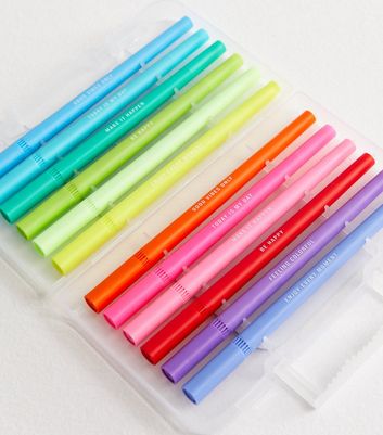 12 Pack Multicoloured Highlighter Pens New Look
