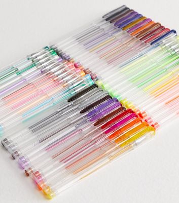 60 Pack Multicoloured Gel Pens New Look