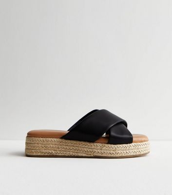 Leather platform 2025 espadrille sandals