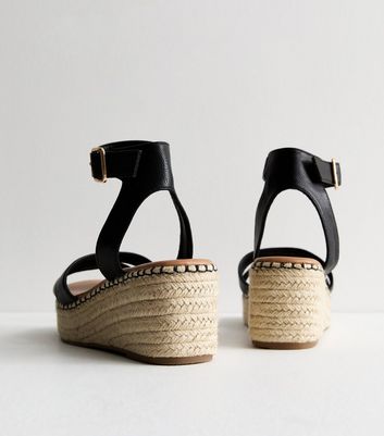 Niella black espadrille hot sale flatform sandals