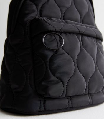 Black Onion Quilted Backpack New Look