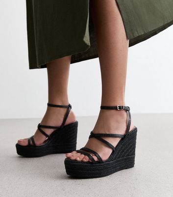 Black Chunky Espadrille Sandals | New Look