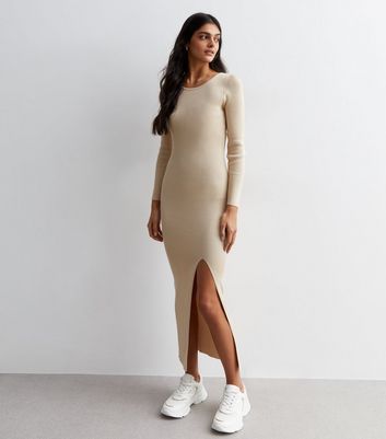 Stone ribbed outlet dress