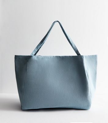 Blue Denim Slouch Tote Bag New Look