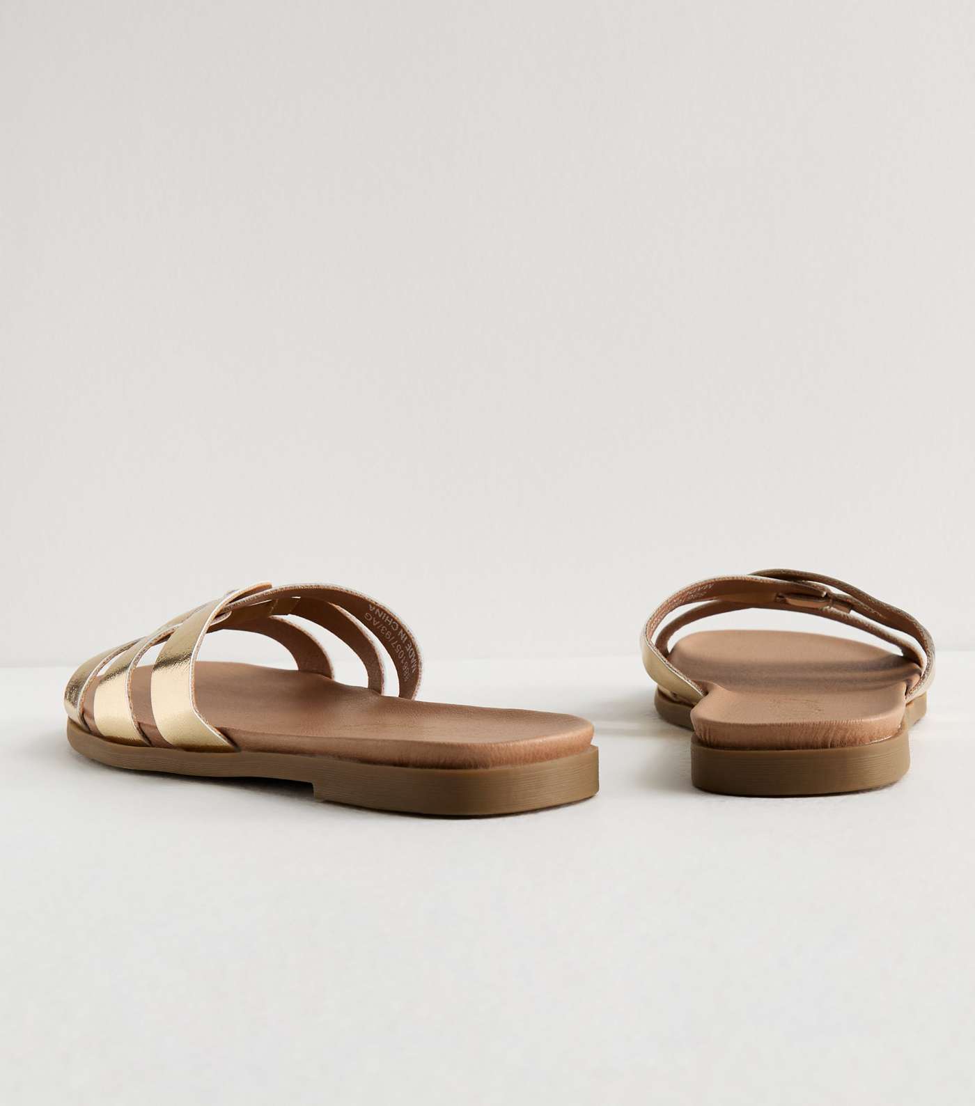 Extra Wide Fit Gold Mule Sliders Image 4