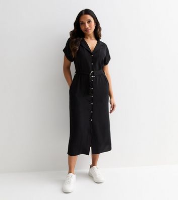 Buy Plus Size Black Classic Polo Dress Online For Women - Amydus