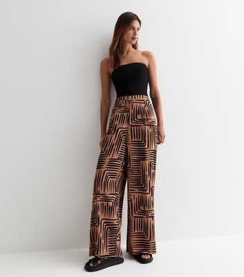 Brown Mark Making Wide Leg Trousers