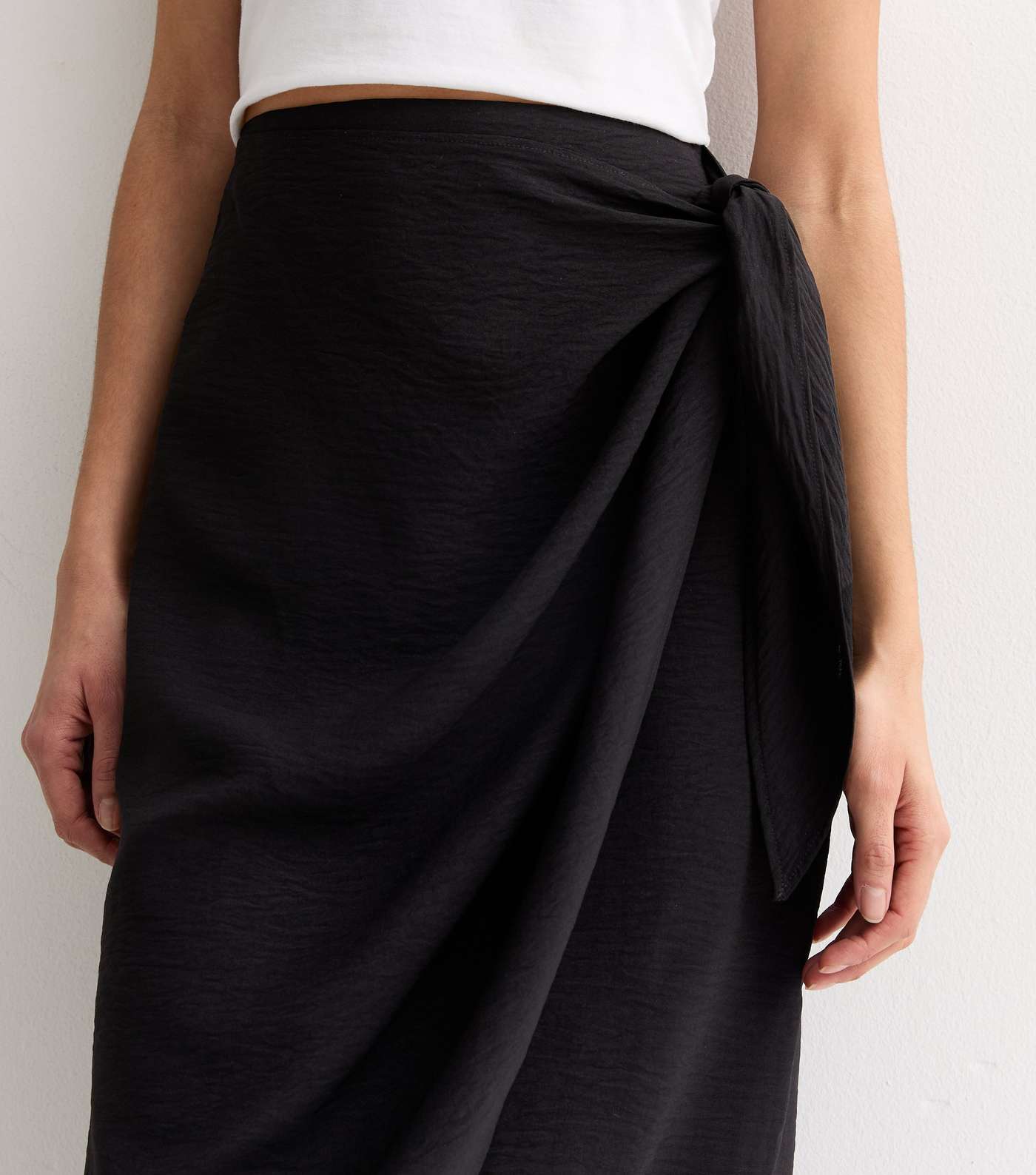 Black Sarong Midi Skirt Image 2