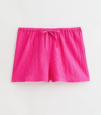 Pink Textured Beach Shorts New Look