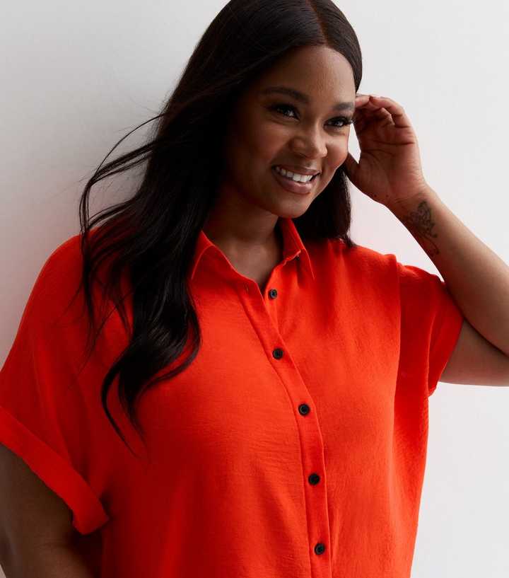 Curves Red Short Sleeve Shirt