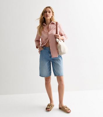 new look pink linen shirt