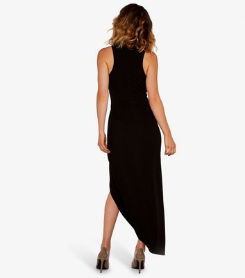 Apricot Black Crinkle Jersey Halter Neck Split Hem Midaxi Dress New Look