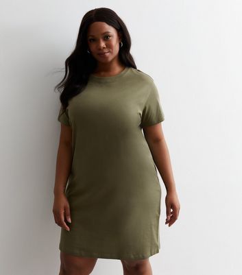 T shirt dress khaki online