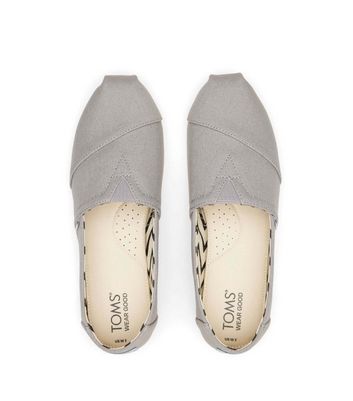 Toms Slippers Washing Toms Shoes TOMS Pale Grey Canvas Slip