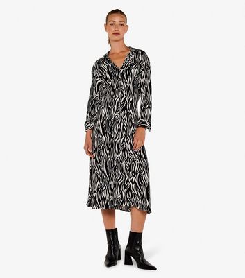 F&f ivory zebra midi shirt dress online