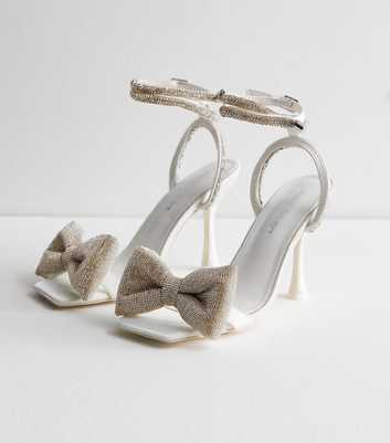 Public Desire Diamanté Bow Heel Sandals 