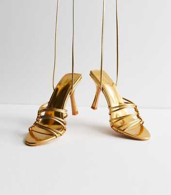 Public Desire Gold Strappy Heeled Sandals