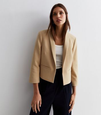 Camel long blazer best sale