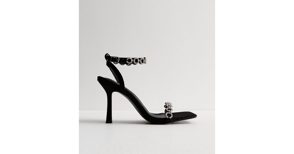public desire classy black tie up heeled shoes