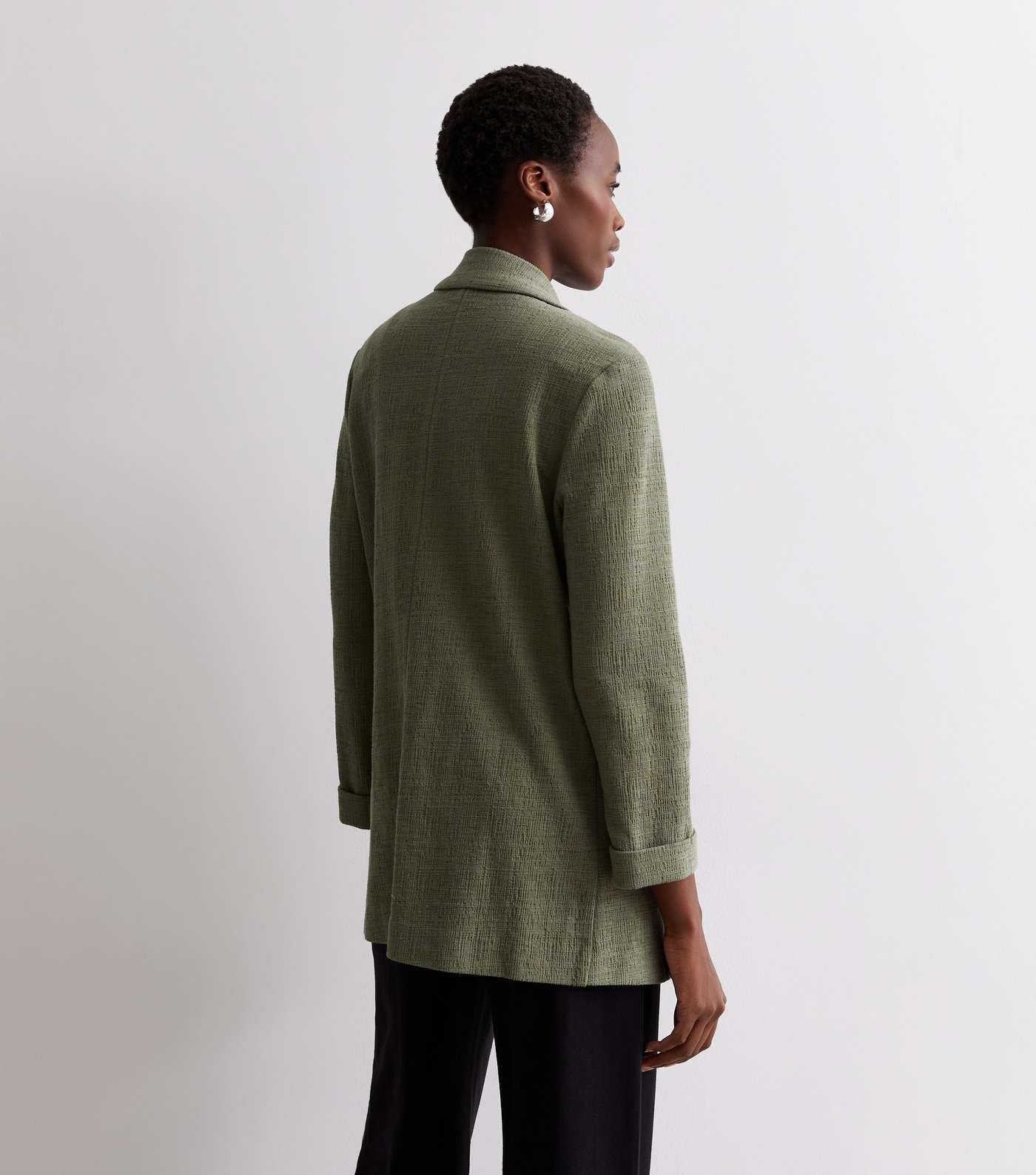Tall Khaki Textured Jersey Blazer Image 4