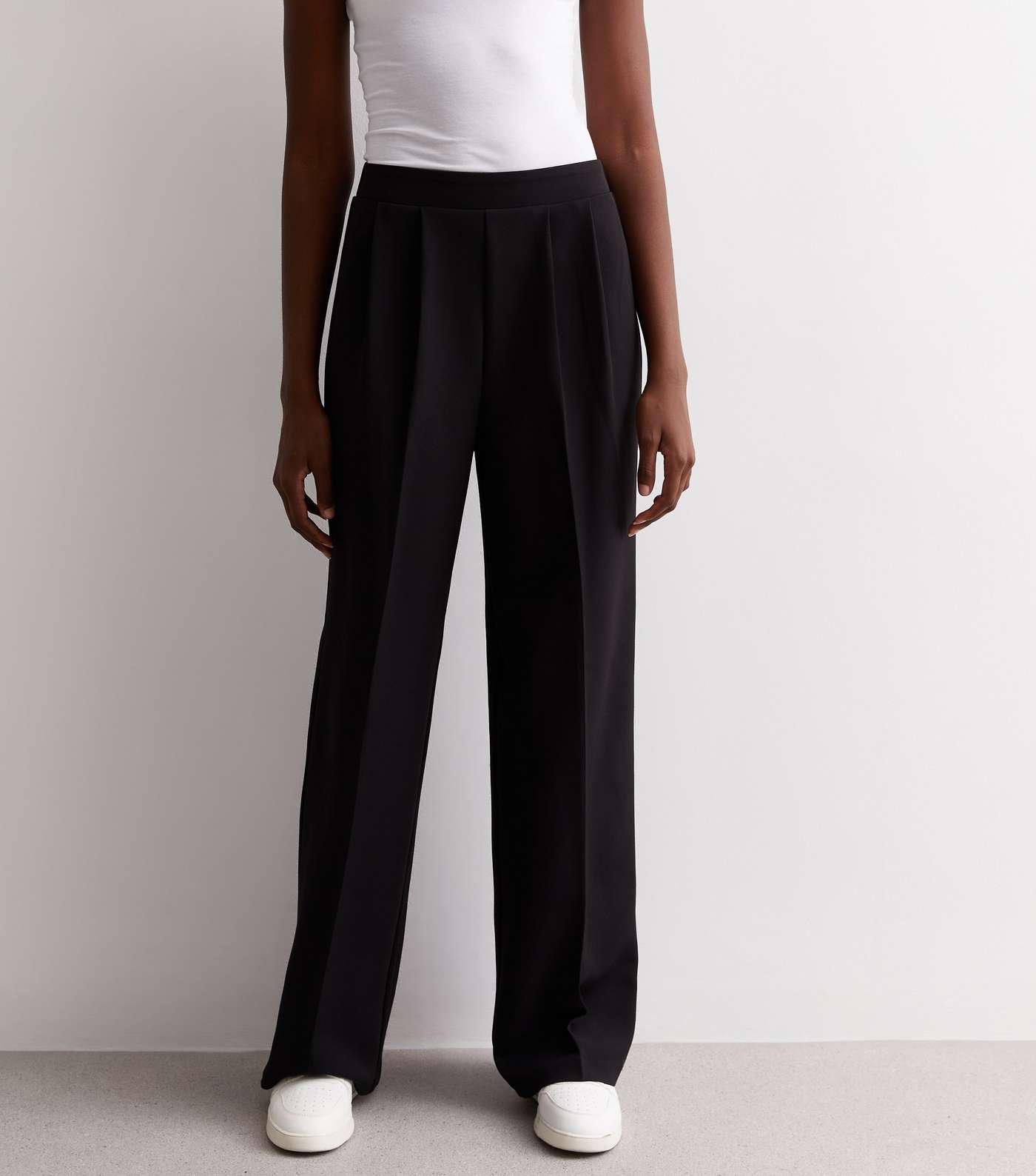Tall Black Wide Leg Tailored Trousers Image 3