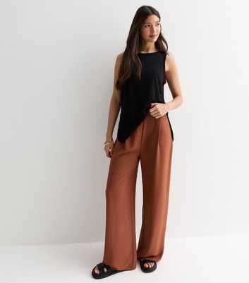 Rust Wide Leg Trousers