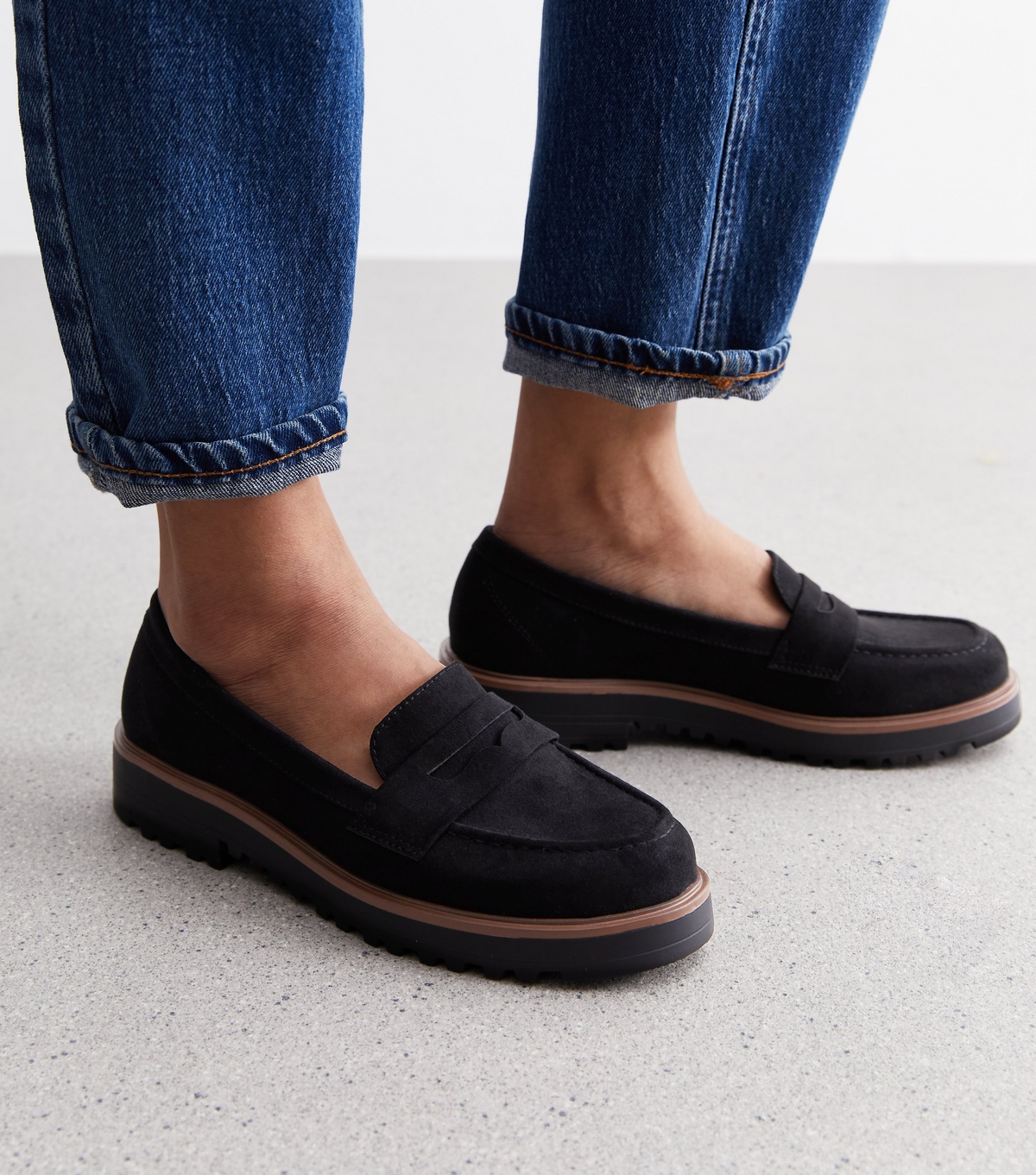 Women's Black Suedette Chunky Loafers New Look