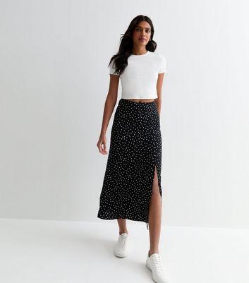 Polka dot midi skirt hotsell new look