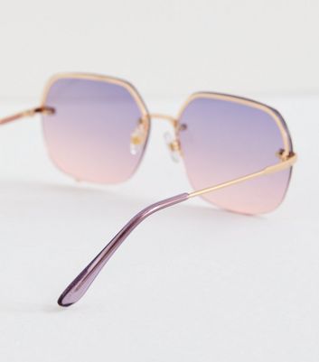 Pink Tinted Gradient Sunglasses New Look