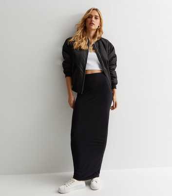 Black Jersey Maxi Skirt