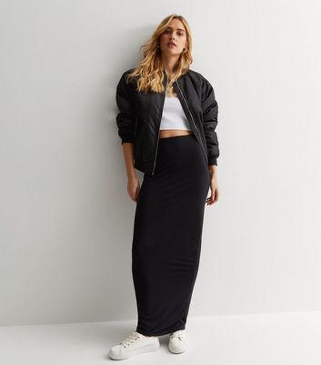 Black jersey skirt outfit hotsell