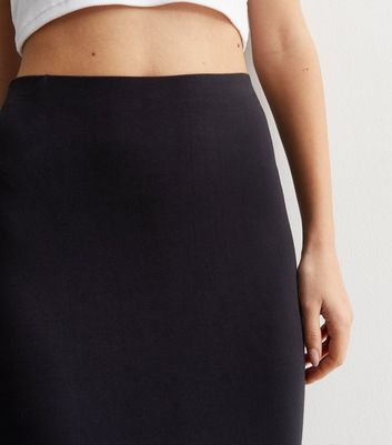 Black Jersey Maxi Skirt New Look