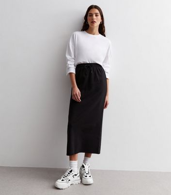 Drawstring cheap midi skirt