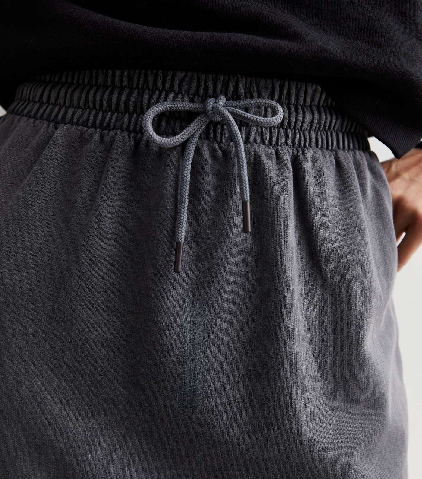 Grey Acid Wash Drawstring Waist Midaxi Skirt Image 3