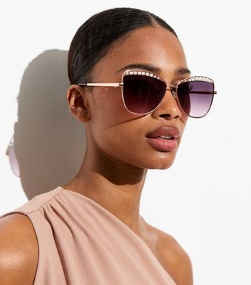 Rose gold cheap cat eye sunglasses