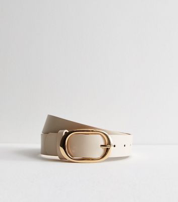 Off White Oval Buckle Belt | New Look