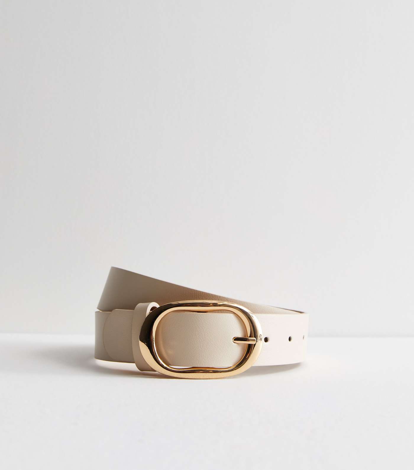 Off White Oval Buckle Belt