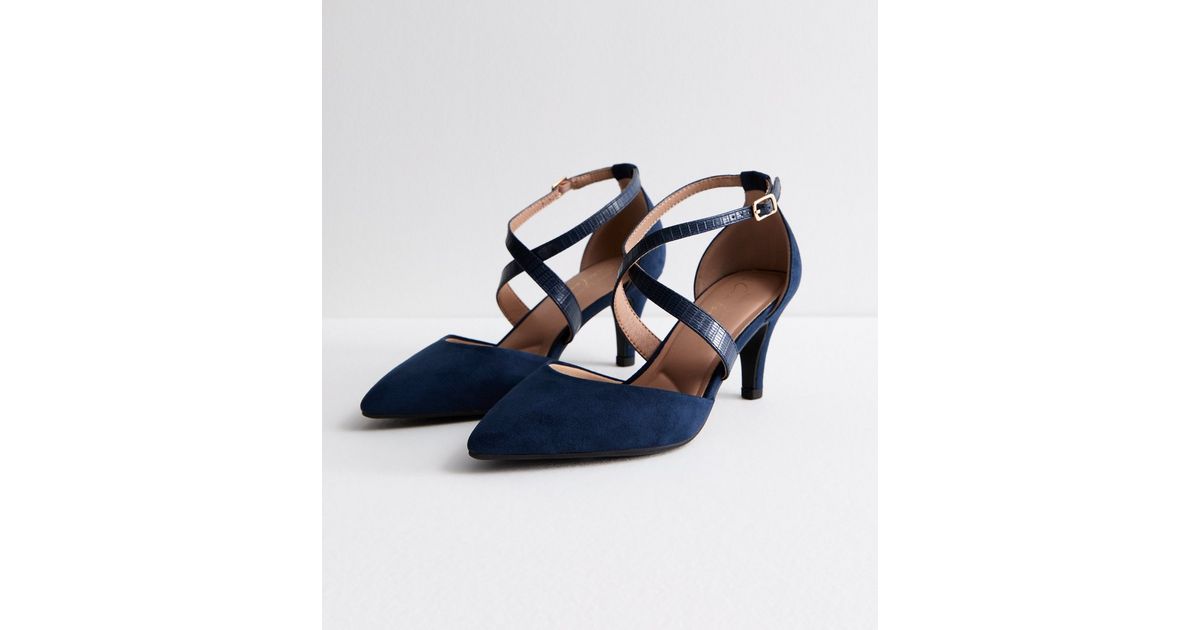 navy wide fit shoes