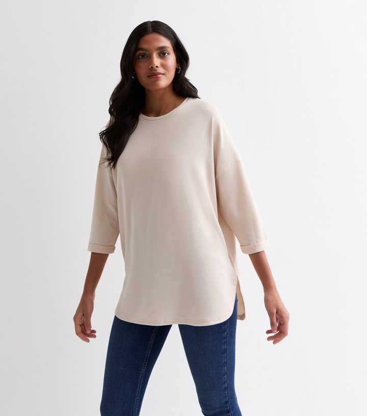 Cream Soft Touch 3/4 Sleeve Top